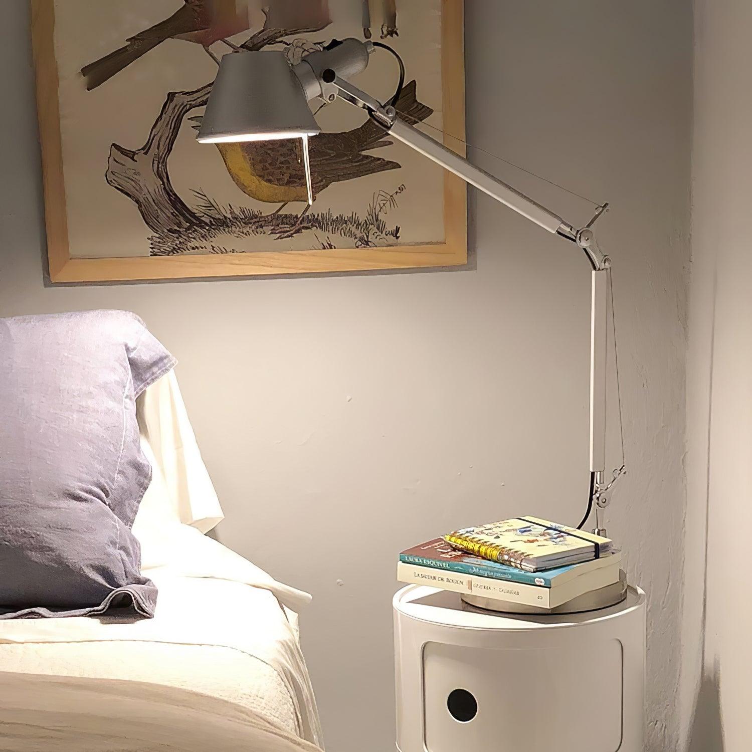 Modern Adjustable Aluminum Swing Arm Desk Lamp with Conical Shade for Task Lighting and Home Office
