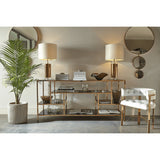 Elegant Parker Gold Side Table Lamp with White Fabric Shade for Modern Home Lighting