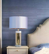 Elegant Parker Gold Side Table Lamp with White Fabric Shade for Modern Home Lighting