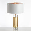 Elegant Parker Gold Side Table Lamp with White Fabric Shade for Modern Home Lighting