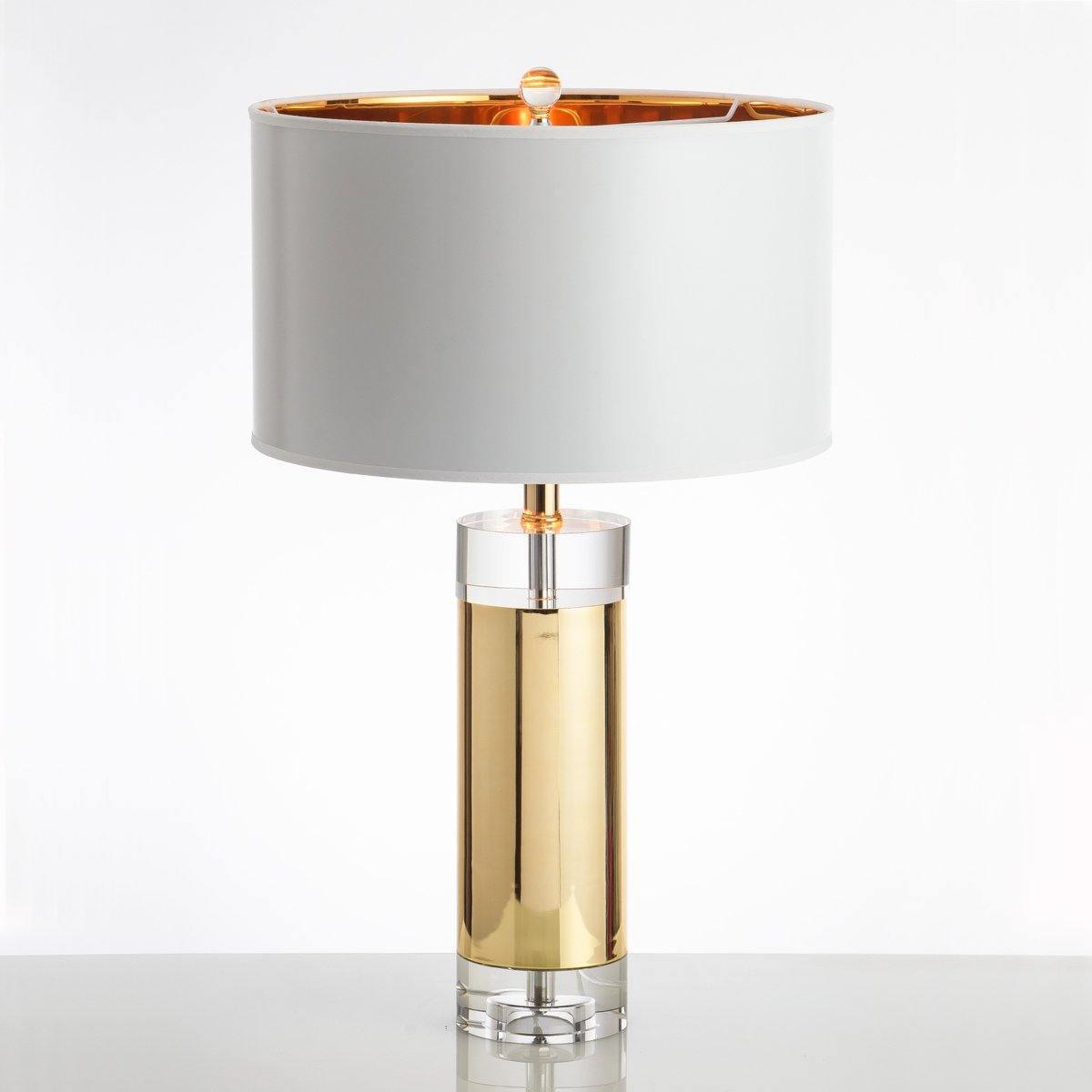 Elegant Parker Gold Side Table Lamp with White Fabric Shade for Modern Home Lighting