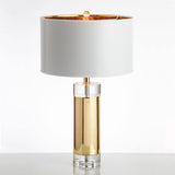 Elegant Parker Gold Side Table Lamp with White Fabric Shade for Modern Home Lighting