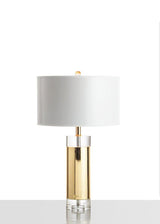 Elegant Parker Gold Side Table Lamp with White Fabric Shade for Modern Home Lighting