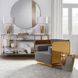 Elegant Parker Gold Side Table Lamp with White Fabric Shade for Modern Home Lighting