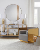 Elegant Parker Gold Side Table Lamp with White Fabric Shade for Modern Home Lighting