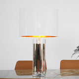 Elegant Parker Gold Side Table Lamp with White Fabric Shade for Modern Home Lighting