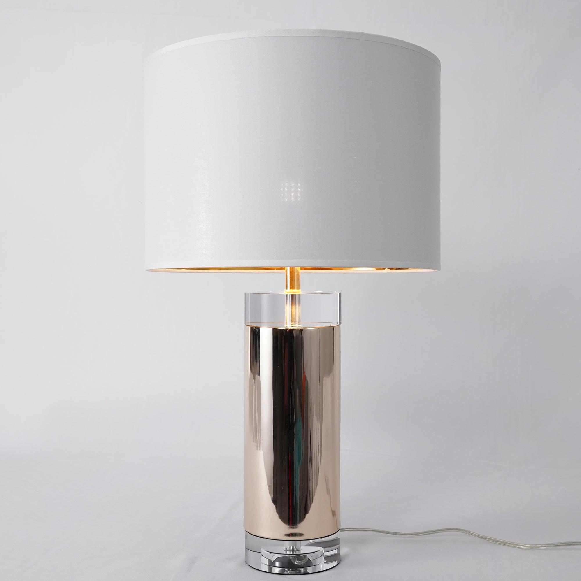 Elegant Parker Gold Side Table Lamp with White Fabric Shade for Modern Home Lighting