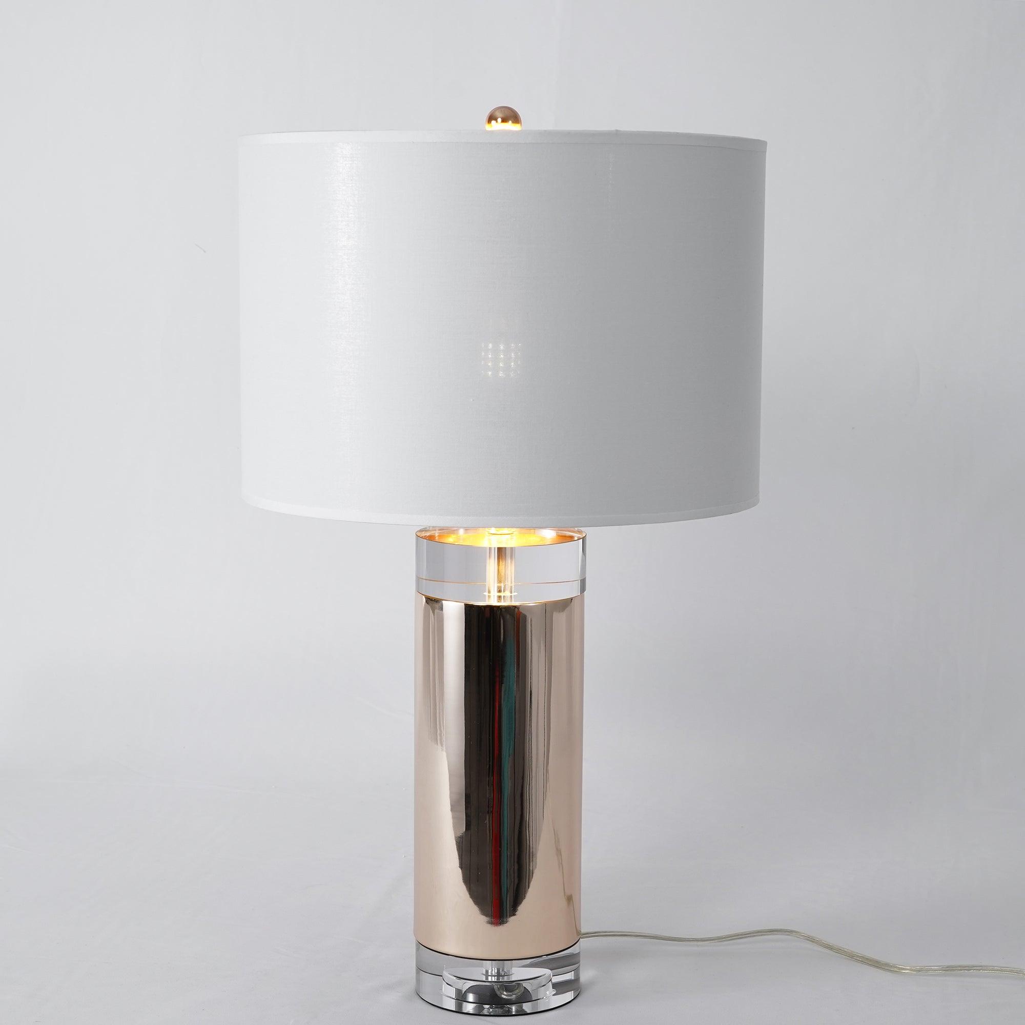 Elegant Parker Gold Side Table Lamp with White Fabric Shade for Modern Home Lighting