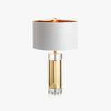 Elegant Parker Gold Side Table Lamp with White Fabric Shade for Modern Home Lighting