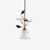 floral-glass-pendant-light-with-crystal-accents-and-pastoral-flower-design