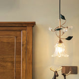 floral-glass-pendant-light-with-crystal-accents-and-pastoral-flower-design