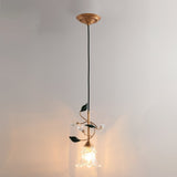 floral-glass-pendant-light-with-crystal-accents-and-pastoral-flower-design