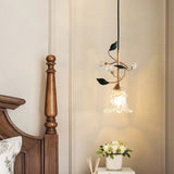floral-glass-pendant-light-with-crystal-accents-and-pastoral-flower-design