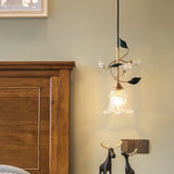floral-glass-pendant-light-with-crystal-accents-and-pastoral-flower-design