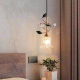 floral-glass-pendant-light-with-crystal-accents-and-pastoral-flower-design