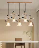 floral-glass-pendant-light-with-crystal-accents-and-pastoral-flower-design