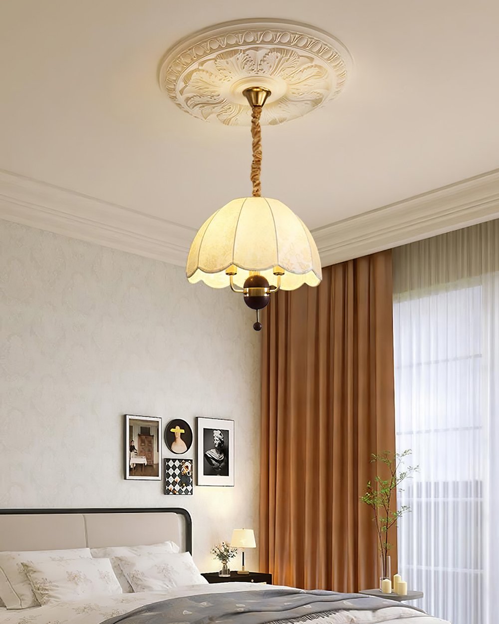 rustic-scalloped-fabric-floral-pendant-light-with-wood-accents-for-dining-room-and-living-space