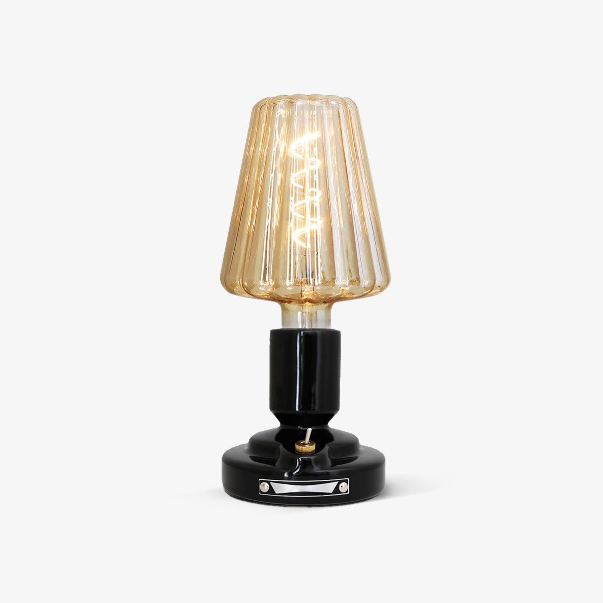 Portable Pastry Ceramic Table Lamp with Integrated LED and Rechargeable Battery