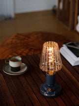 Portable Pastry Ceramic Table Lamp with Integrated LED and Rechargeable Battery