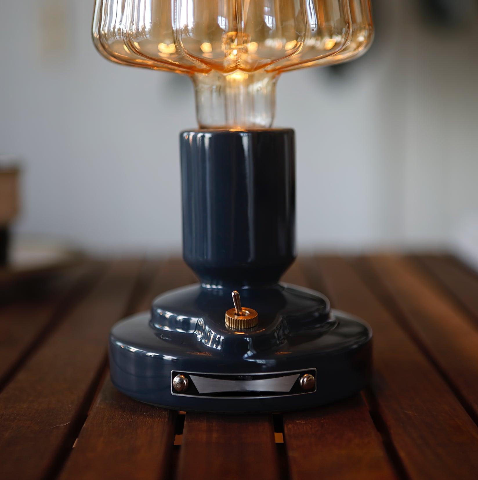 Portable Pastry Ceramic Table Lamp with Integrated LED and Rechargeable Battery