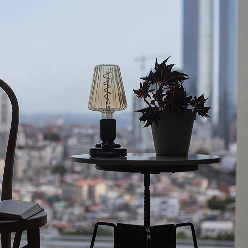 Portable Pastry Ceramic Table Lamp with Integrated LED and Rechargeable Battery
