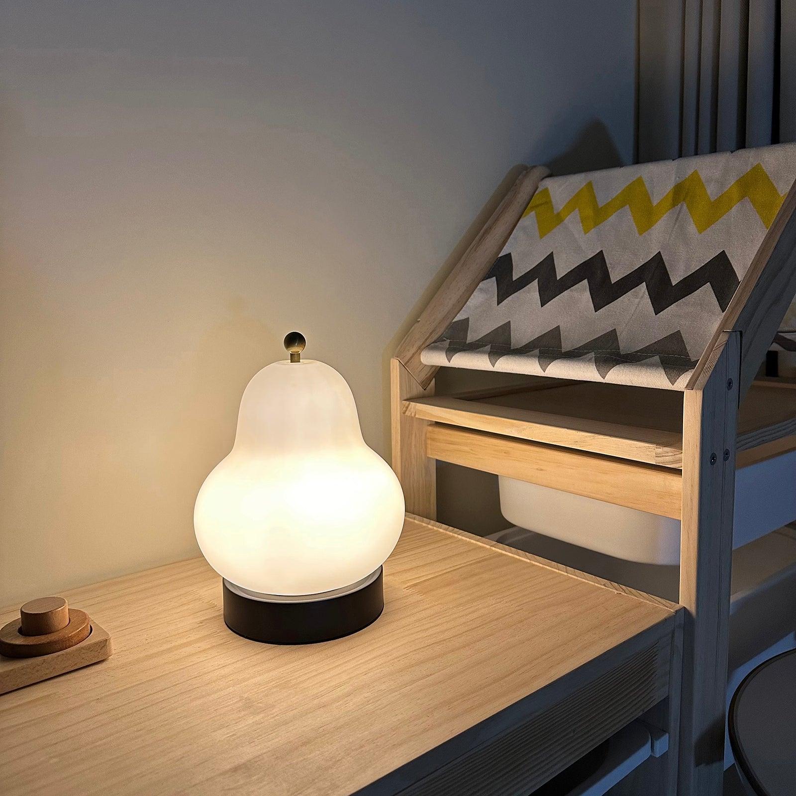 Vintage Inspired Pear Shaped Portable LED Table Lamp with Touch Dimming