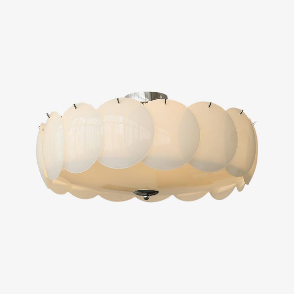 Modern Gold Pembridge Flush Mount Ceiling Light with Oversized Smooth Glass Disks