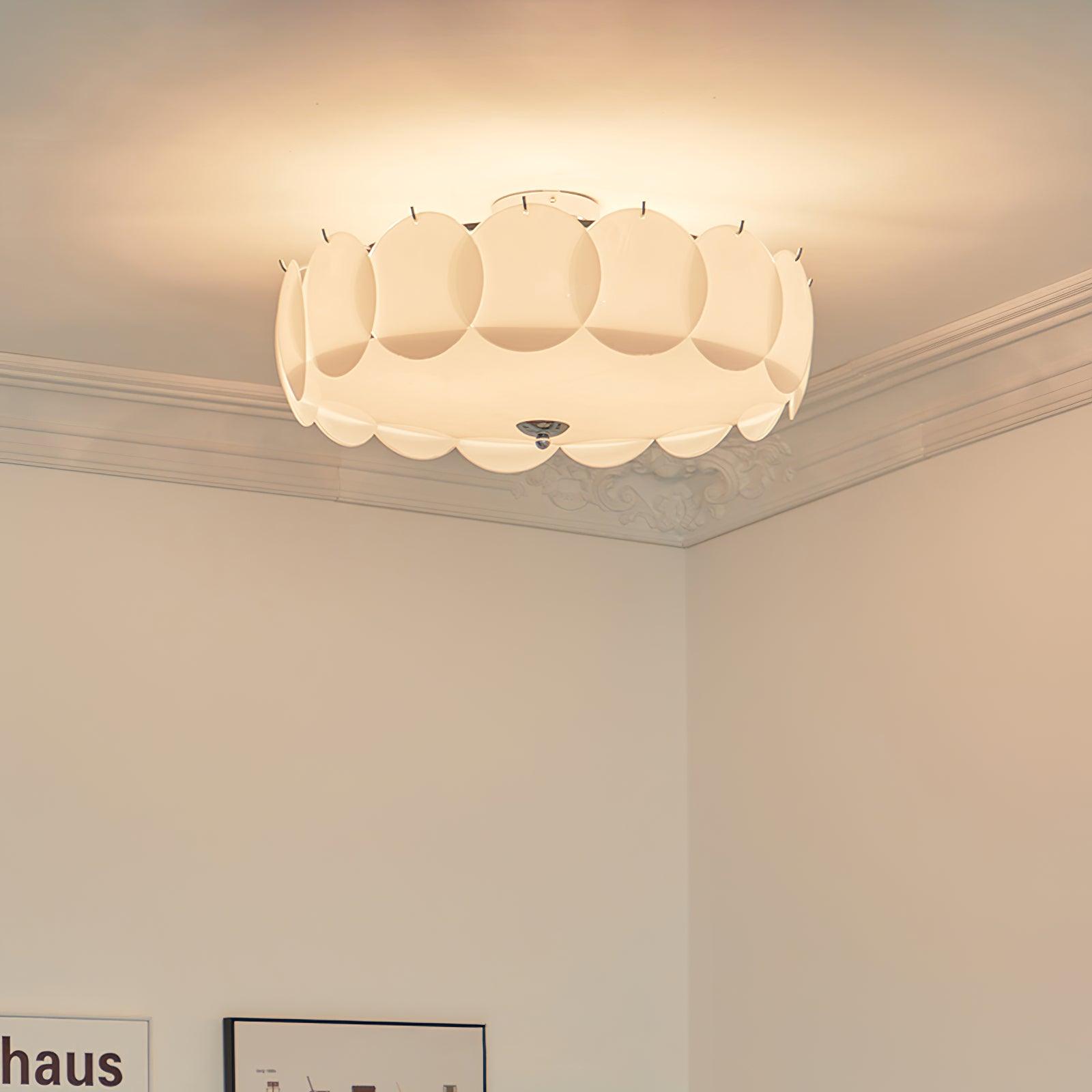 Modern Gold Pembridge Flush Mount Ceiling Light with Oversized Smooth Glass Disks