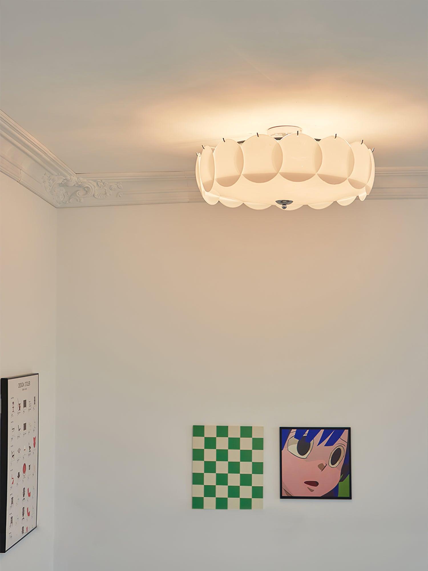 Modern Gold Pembridge Flush Mount Ceiling Light with Oversized Smooth Glass Disks