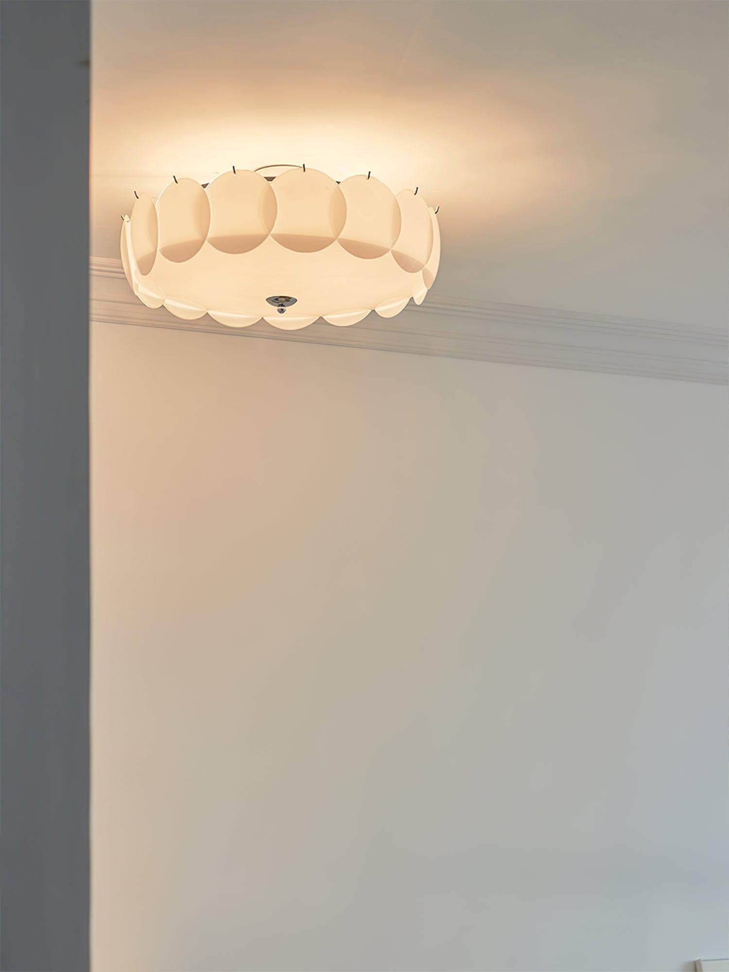 Modern Gold Pembridge Flush Mount Ceiling Light with Oversized Smooth Glass Disks