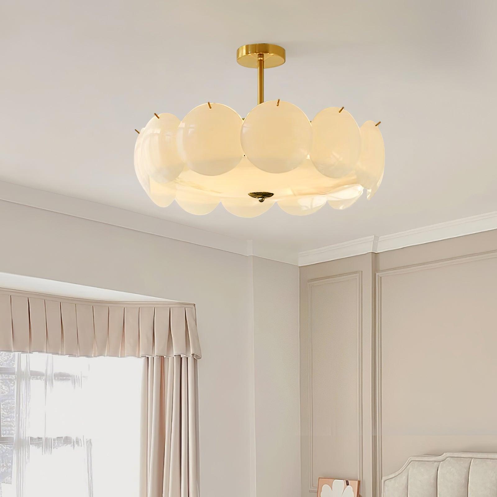 Modern Gold Pembridge Flush Mount Ceiling Light with Oversized Smooth Glass Disks