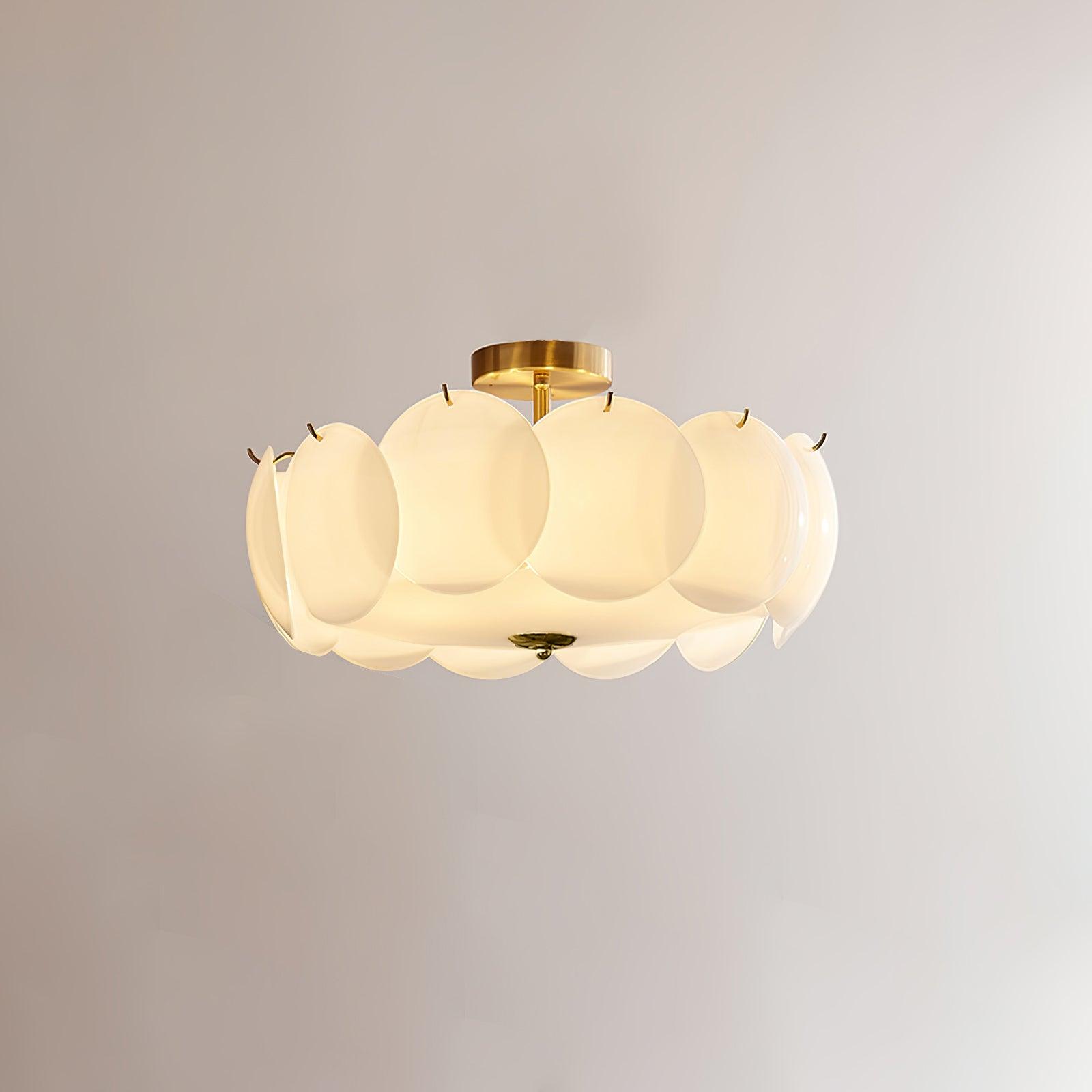 Modern Gold Pembridge Flush Mount Ceiling Light with Oversized Smooth Glass Disks