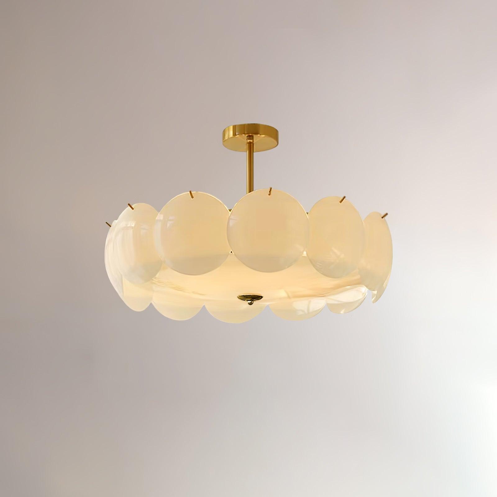 Modern Gold Pembridge Flush Mount Ceiling Light with Oversized Smooth Glass Disks