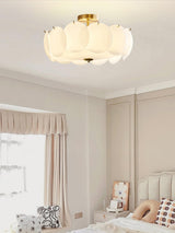 Modern Gold Pembridge Flush Mount Ceiling Light with Oversized Smooth Glass Disks