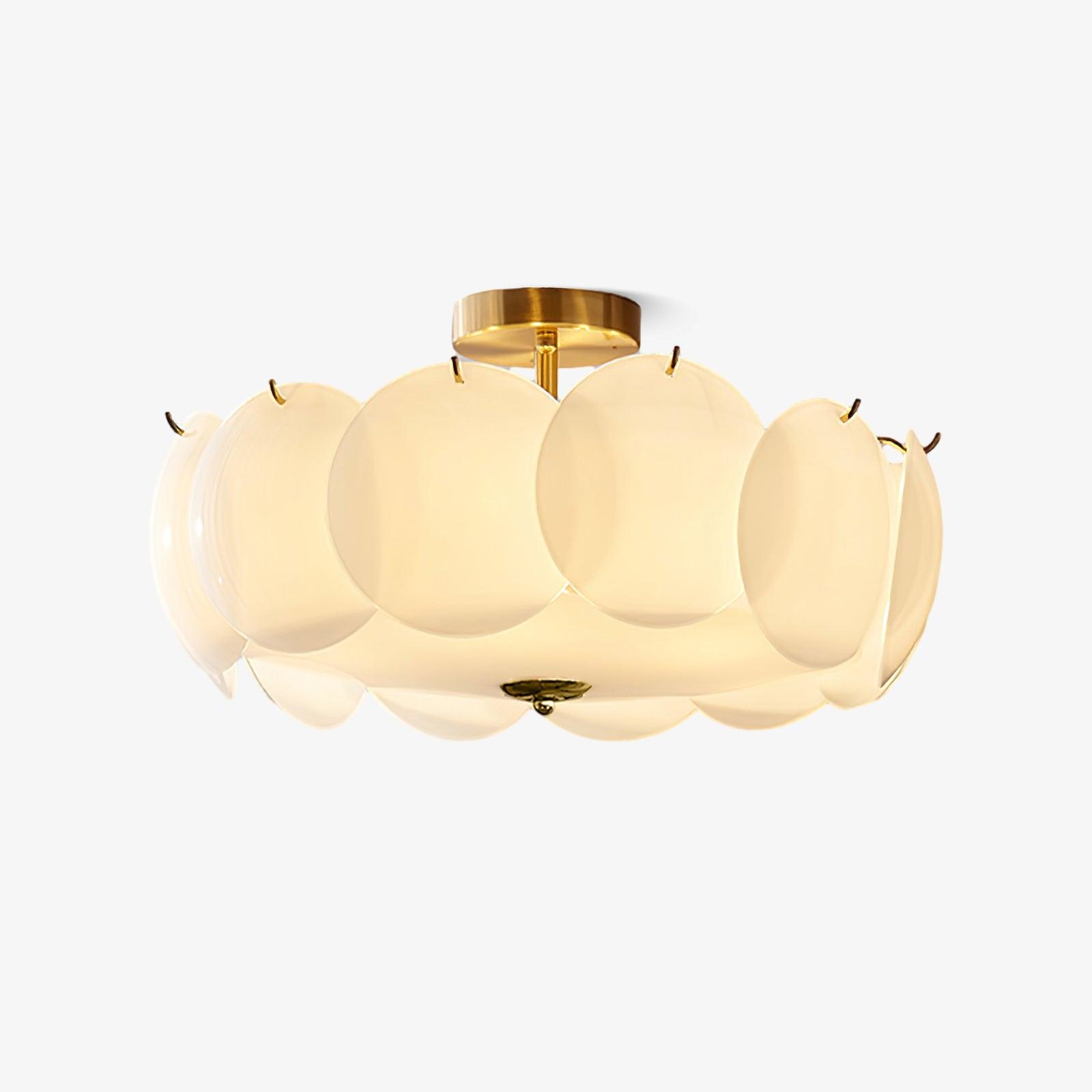 Modern Gold Pembridge Flush Mount Ceiling Light with Oversized Smooth Glass Disks
