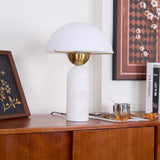 Modern Peono Alabaster Sphere Table Lamp Elegant Glass and Metal Nightstand Light