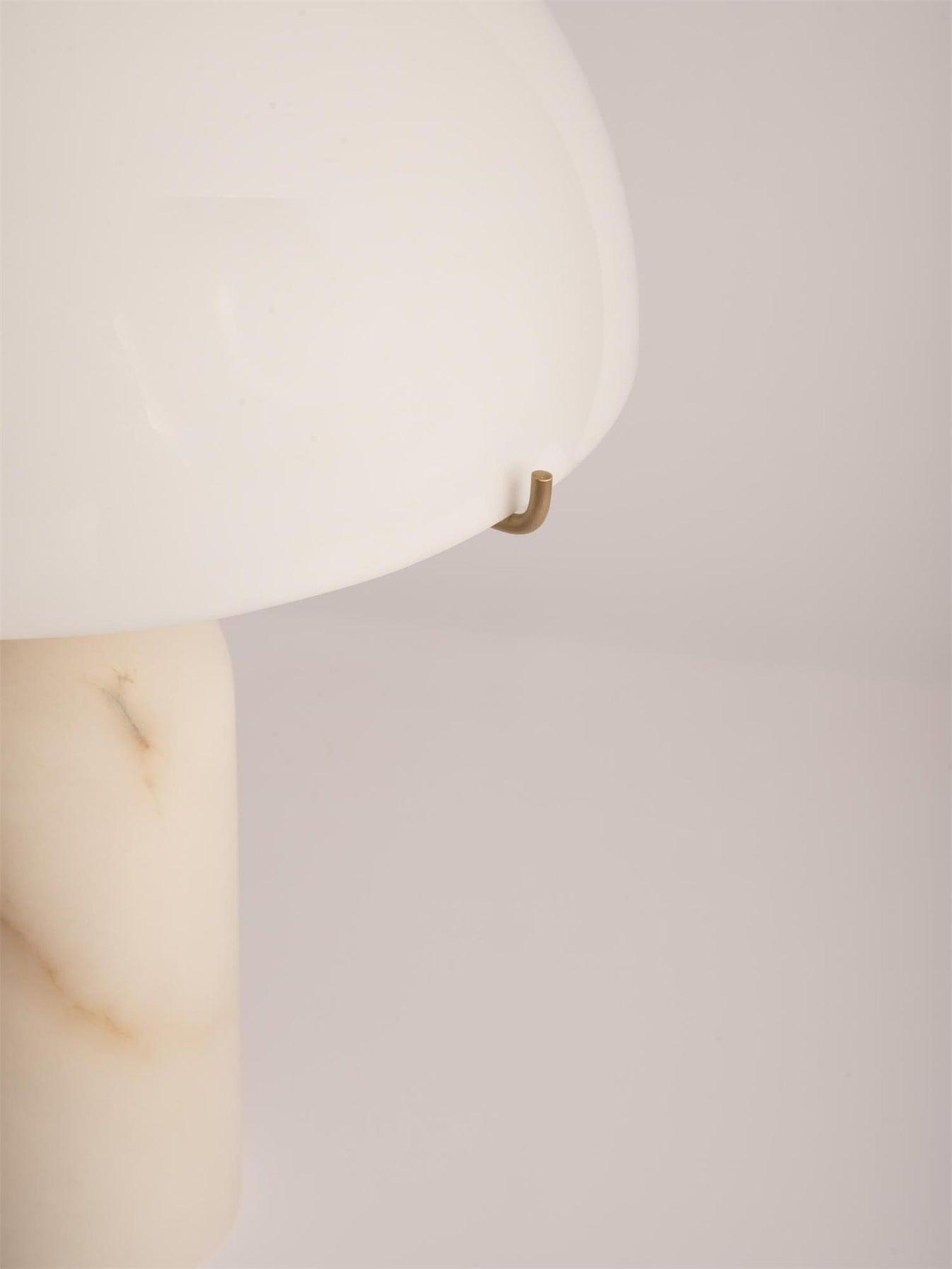 Modern Peono Alabaster Sphere Table Lamp Elegant Glass and Metal Nightstand Light