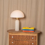 Modern Peono Alabaster Sphere Table Lamp Elegant Glass and Metal Nightstand Light