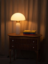 Modern Peono Alabaster Sphere Table Lamp Elegant Glass and Metal Nightstand Light