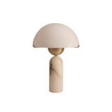 Modern Peono Alabaster Sphere Table Lamp Elegant Glass and Metal Nightstand Light