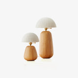 Minimalist Rice Paper Table Lamp Solid Wood Organic Design for Bedroom and Office Desk