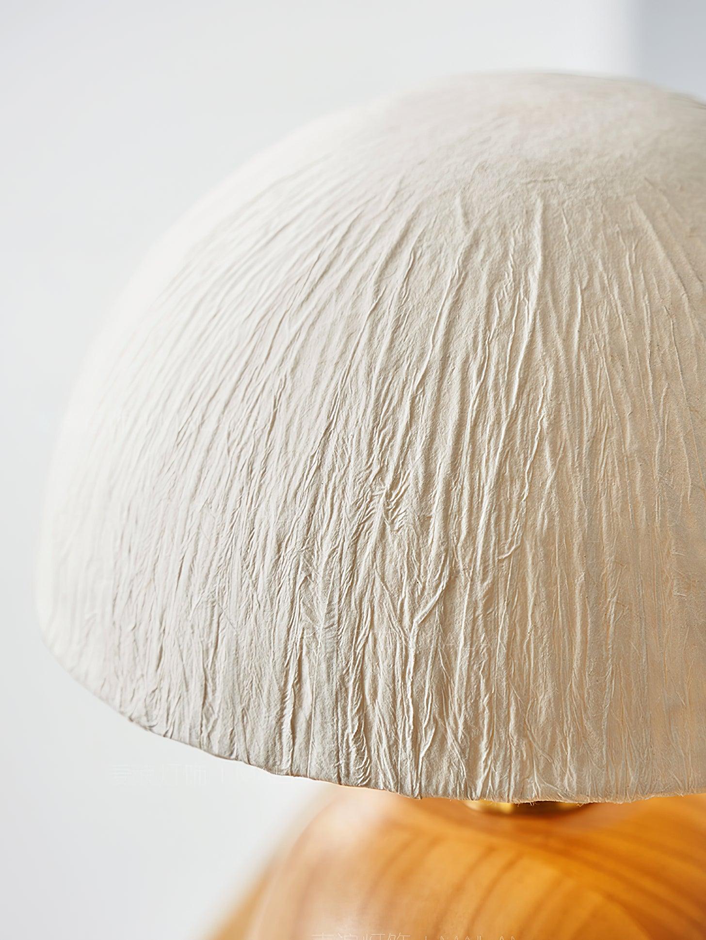 Minimalist Rice Paper Table Lamp Solid Wood Organic Design for Bedroom and Office Desk