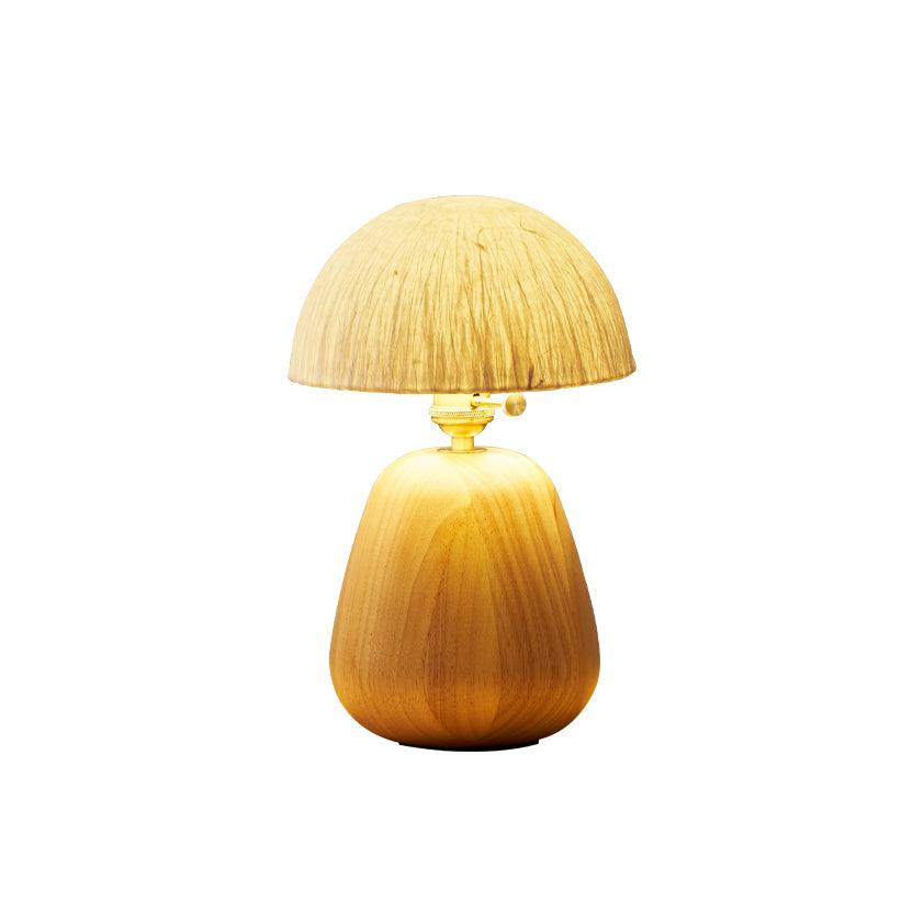 Minimalist Rice Paper Table Lamp Solid Wood Organic Design for Bedroom and Office Desk