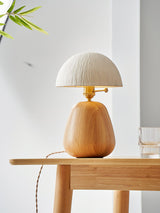 Minimalist Rice Paper Table Lamp Solid Wood Organic Design for Bedroom and Office Desk