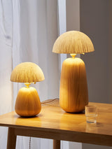 Minimalist Rice Paper Table Lamp Solid Wood Organic Design for Bedroom and Office Desk