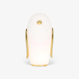 Animal Shaped Glass Table Lamp Modern Owl Rabbit Penguin Gold Bedside Nightstand Light