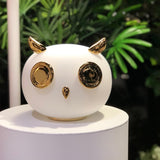 Animal Shaped Glass Table Lamp Modern Owl Rabbit Penguin Gold Bedside Nightstand Light