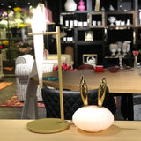 Animal Shaped Glass Table Lamp Modern Owl Rabbit Penguin Gold Bedside Nightstand Light