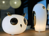 Animal Shaped Glass Table Lamp Modern Owl Rabbit Penguin Gold Bedside Nightstand Light