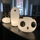 Animal Shaped Glass Table Lamp Modern Owl Rabbit Penguin Gold Bedside Nightstand Light